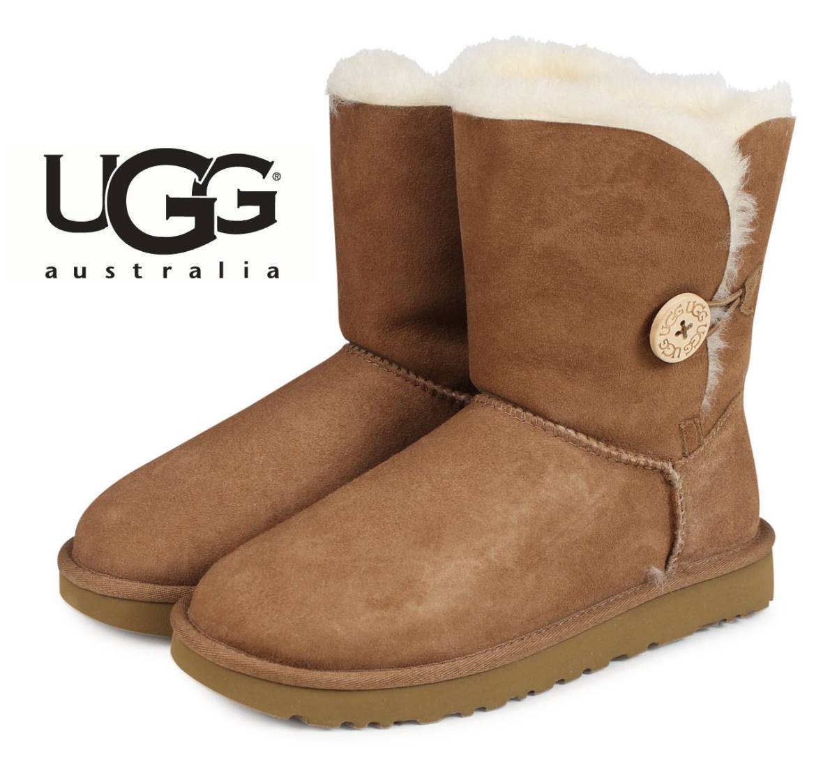 豊富な，格安 売切１円 29 700円 UGG アグ BAILEY BUTTON II ムートンショートブーツ チェスナット US８(US8)｜売買されたオークション情報、yahooの商品情報をアーカイブ公開 - オークファン 女性用