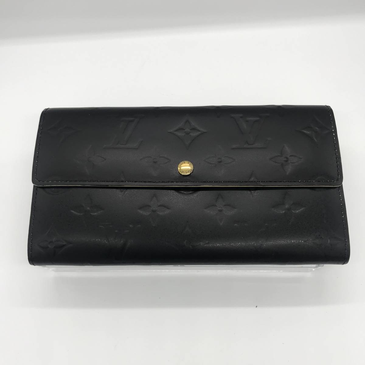 美品 ルイヴィトン ポルトフォイユ・サラ ベージュ×マットブラック 