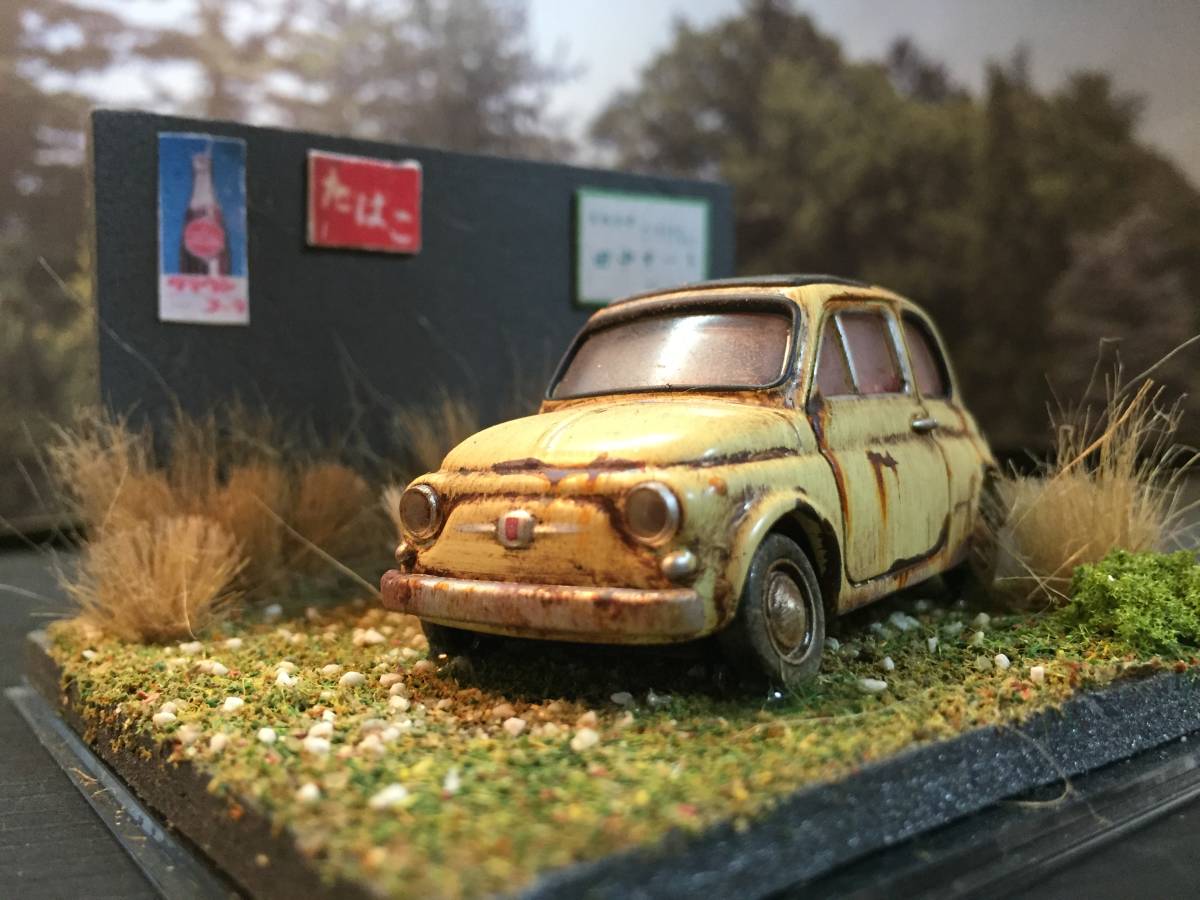 錆塗装 1 45 フィアット 500f ルパン三世 カリオストロの城 トミカプレミアム 昭和レトロな風景 旧車 自作ジオラマ完成品 ケース付 乗用車 売買されたオークション情報 Yahooの商品情報をアーカイブ公開 オークファン Aucfan Com