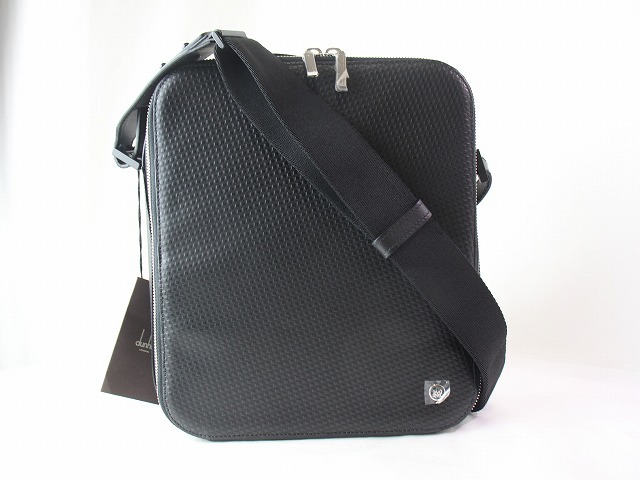 1円　新品同様　ダンヒルロンドン　★　MICRO　D-EIGHT　North South　Bag 　ショルダーバッグ　★　ブラック　レザー　8100