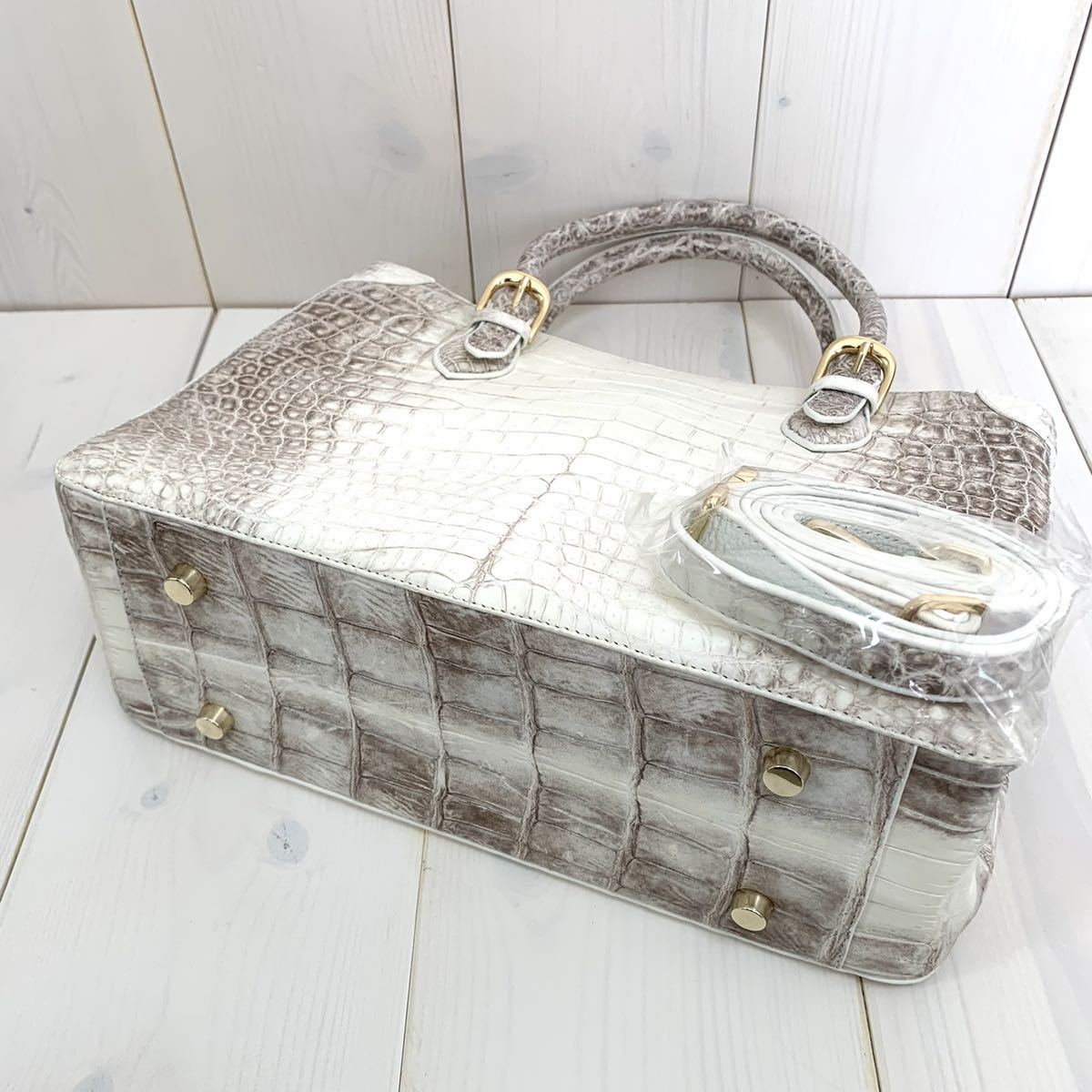 POROSUS限定Himarayan■2way スモールクロコダイル使用■ヒマラヤ クロコダイル ショルダーバッグ■トートバッグ■メンズ レディース 鞄■ クロコダイル ポロサス スモール 天ファスナー A65395161 出会えることが奇跡的なワニ革の頂点