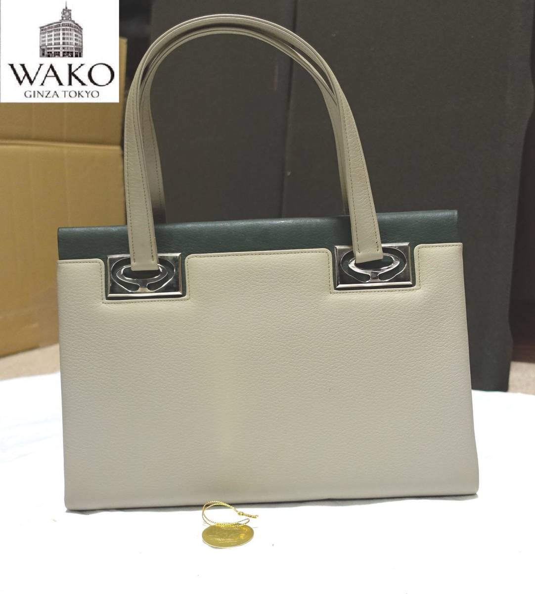 WAKO フォーマル 和光 ブラック 現行品 リザード 美品★高級★WAKO★銀座 Ginza 和光★ワコウ★フォーマル★グレー★レザー★ハンドバッグ★ショルダーバッグ★トートバッグ★ゴールド金具