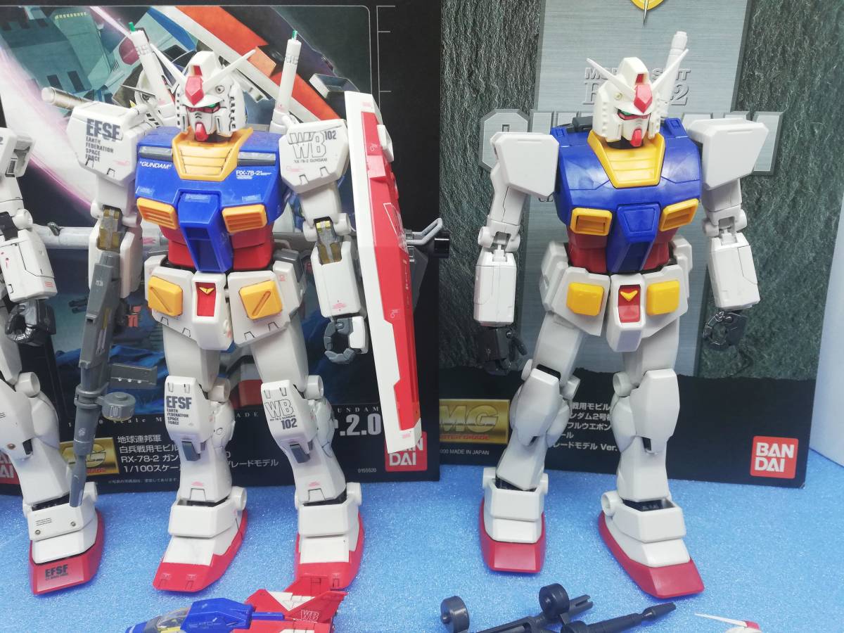 7体 MG 1/100 ガンダム 完成品 ガンプラ ジャンク 素組 墨入れ 塗装