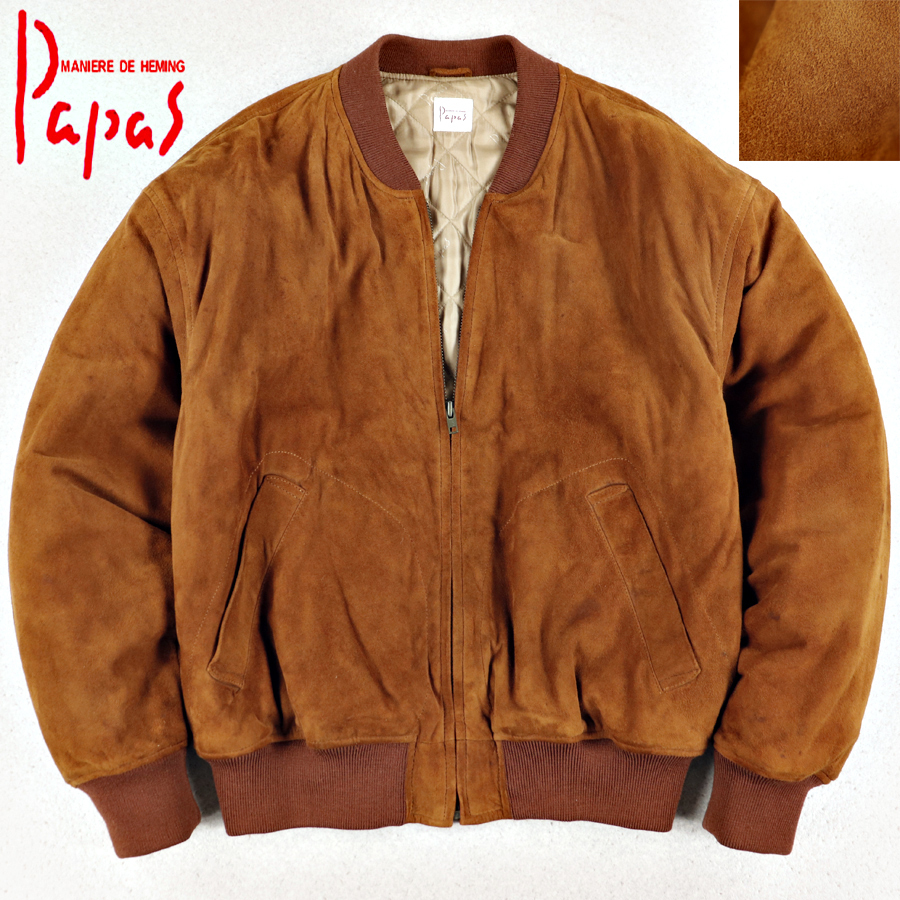 参考価格￥330,000- 美品 Papas パパス 羊革 ラム スエードレザー