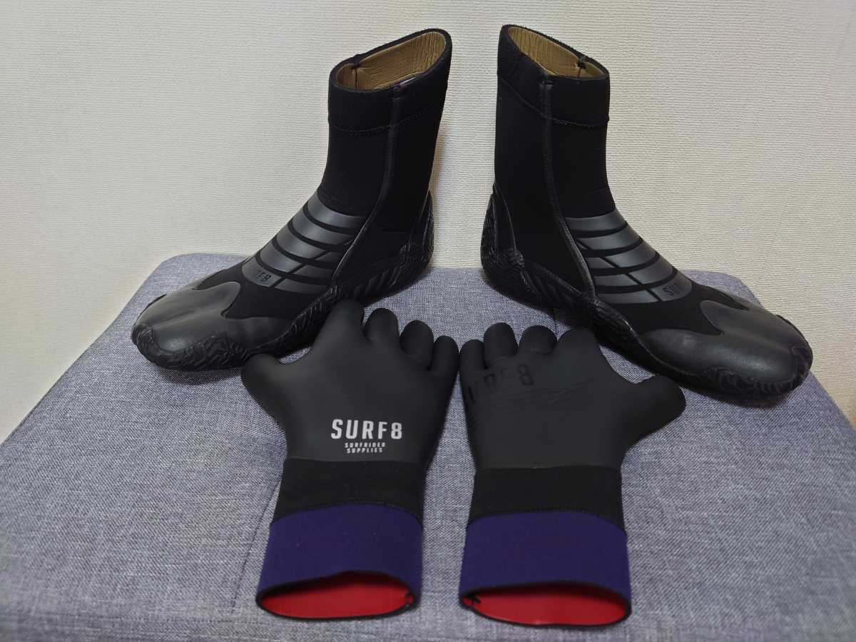 サーフィン ウェットスーツ グローブ&ブーツセット SURF8 Lサイズ 28cm