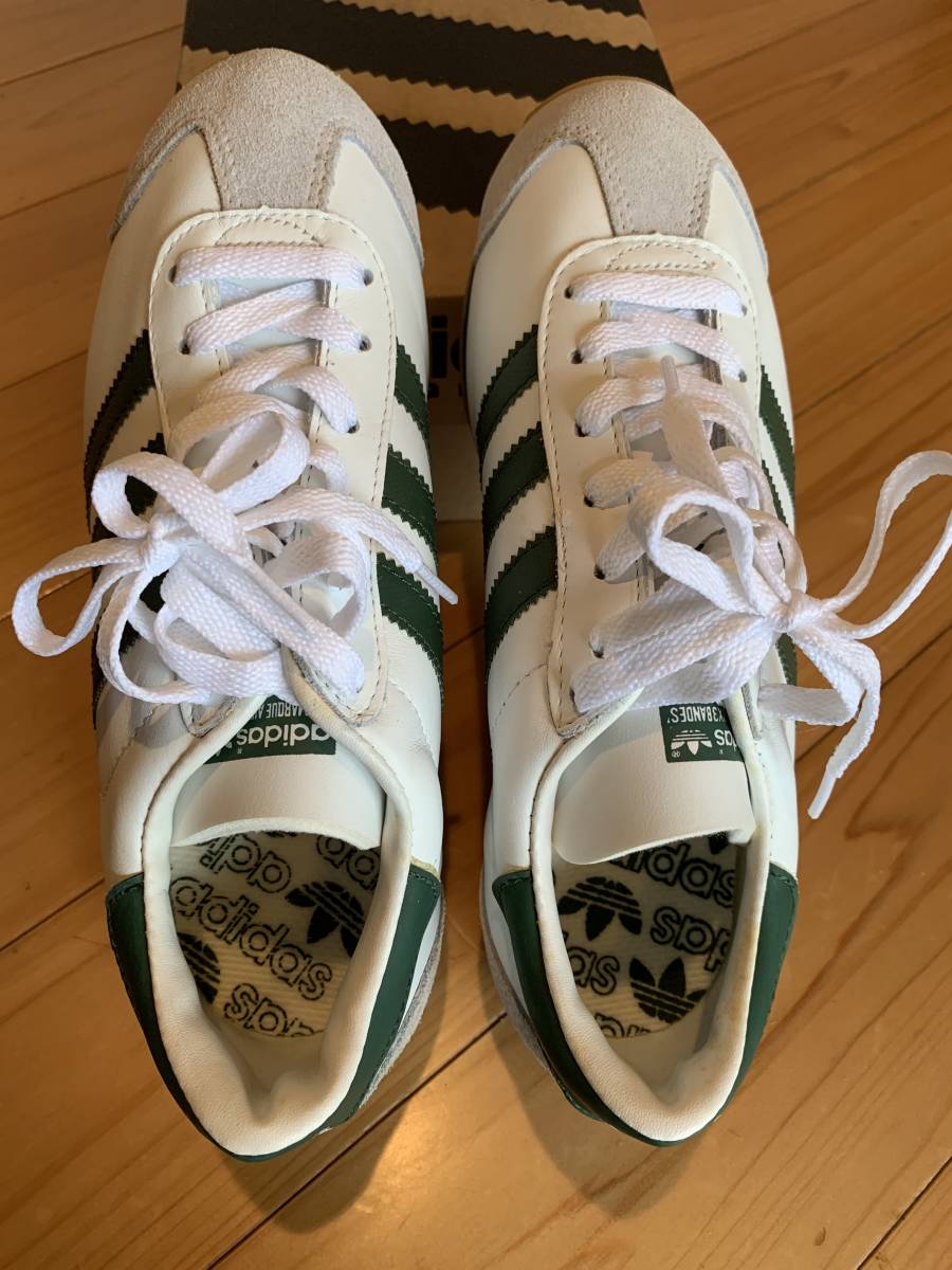 デットストック　未使用　アディダス adidas　カントリー country　白緑　　95年製　元箱付　24.5 デッドストック 未使用 adidas Made in 0