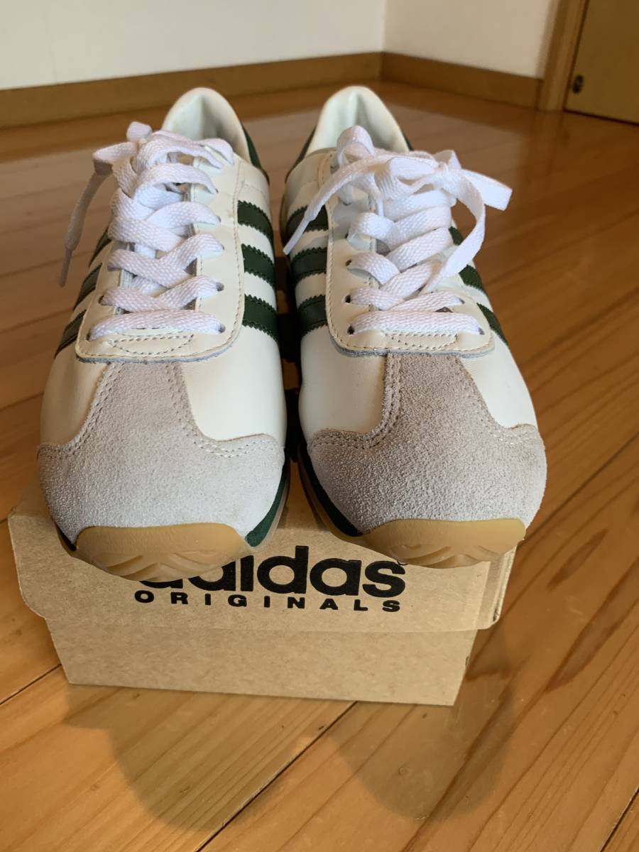 デットストック　未使用　アディダス adidas　カントリー country　白緑　　95年製　元箱付　24.5 デッドストック 未使用 adidas Made in 0