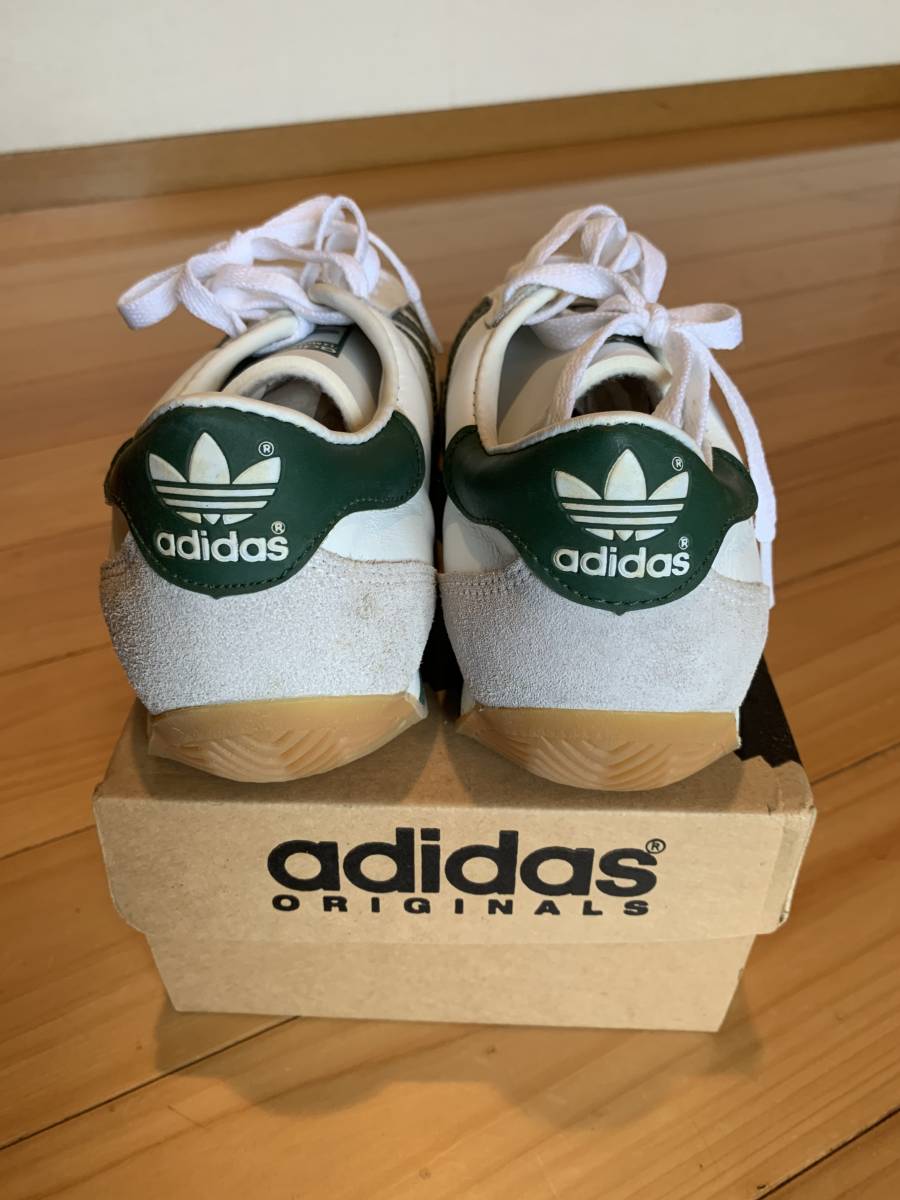 デットストック　未使用　アディダス adidas　カントリー country　白緑　　95年製　元箱付　24.5 デッドストック 未使用 adidas Made in 0