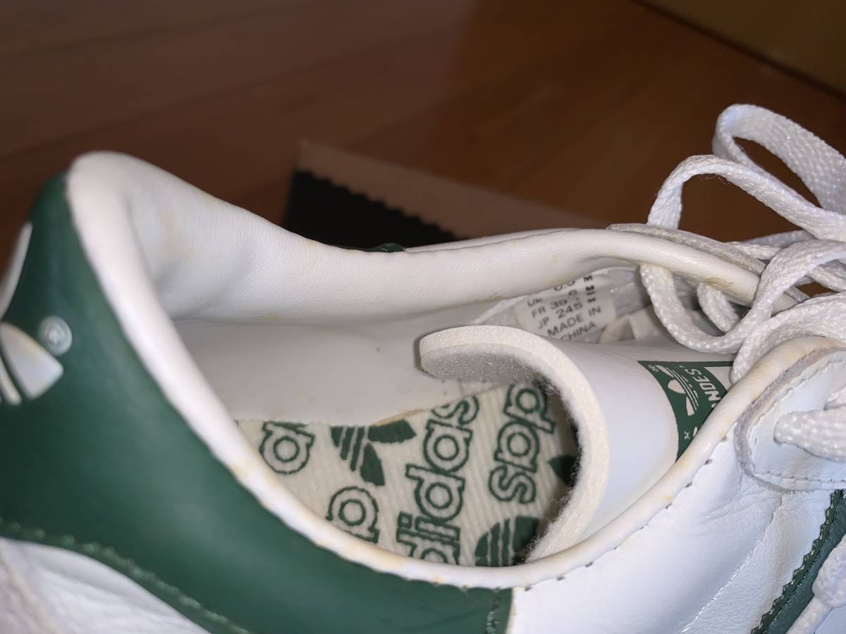 デットストック　未使用　アディダス adidas　カントリー country　白緑　　95年製　元箱付　24.5 デッドストック 未使用 adidas Made in 0