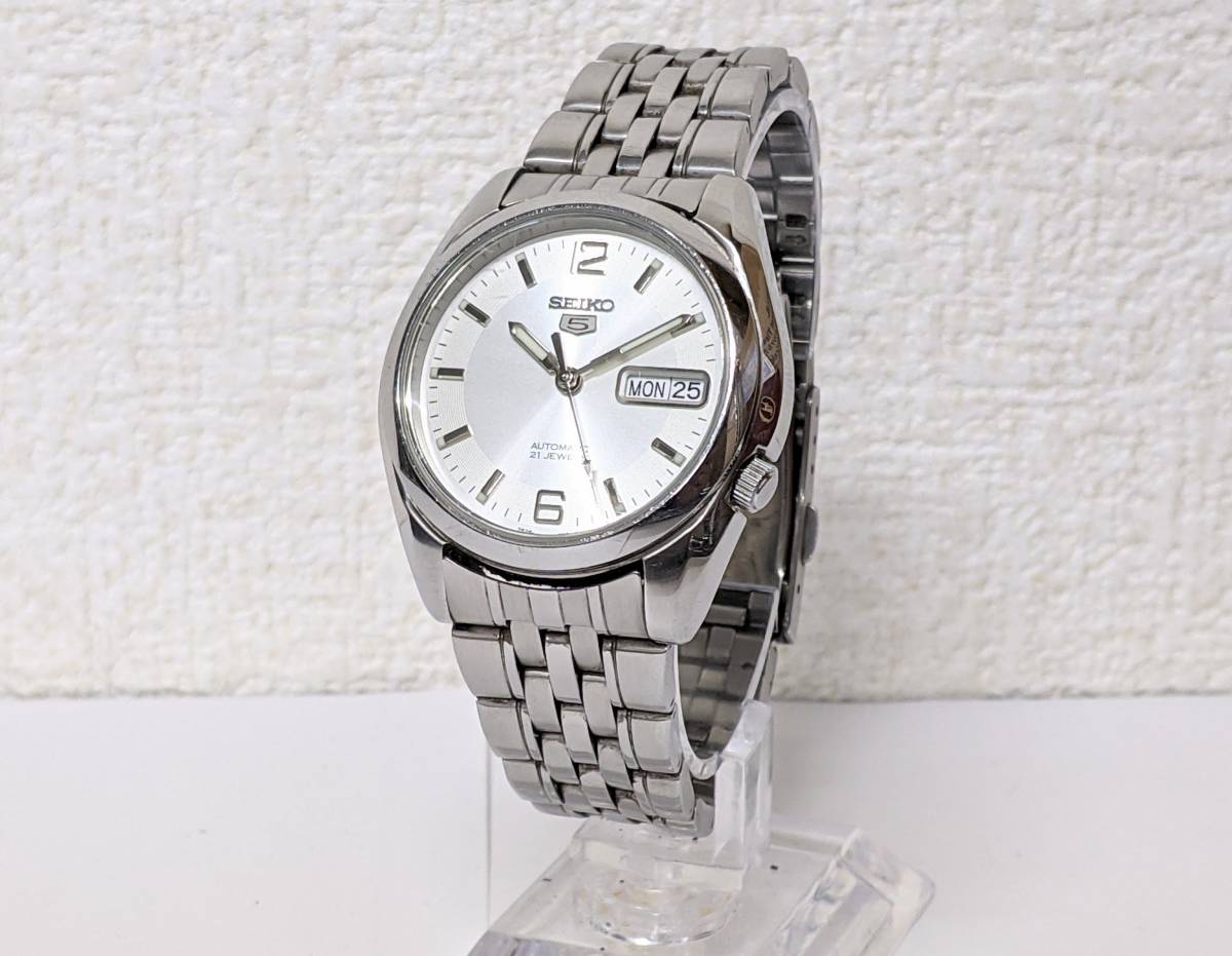 稼働】SEIKO 5 7S26-01V0 自動巻き 裏スケ 新品ベルト 543】SEIKO 