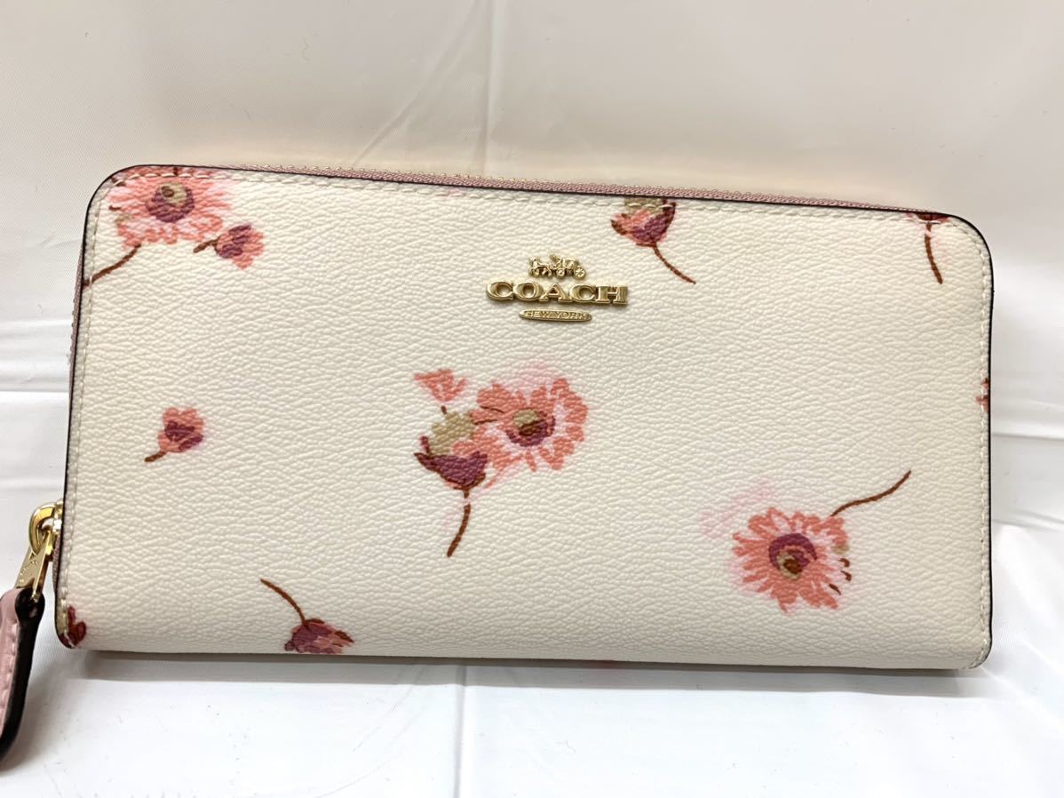 ◇1円スタート!!◇COACH コーチ 花柄プリント 長財布 名刺入れ 2点  