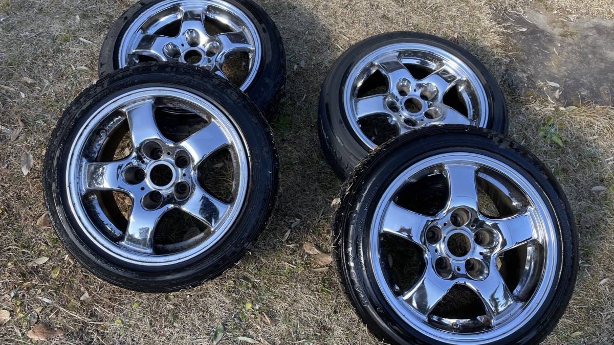 BNR32純正ルック メッキホイール 16インチ8j+30 114.3 5穴(ラジアル 