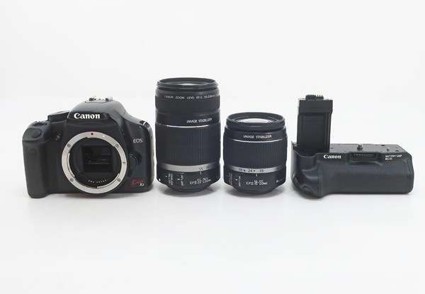 ◇【Canon キヤノン】EOS Kiss X2 ダブルズームキット + BG-E5