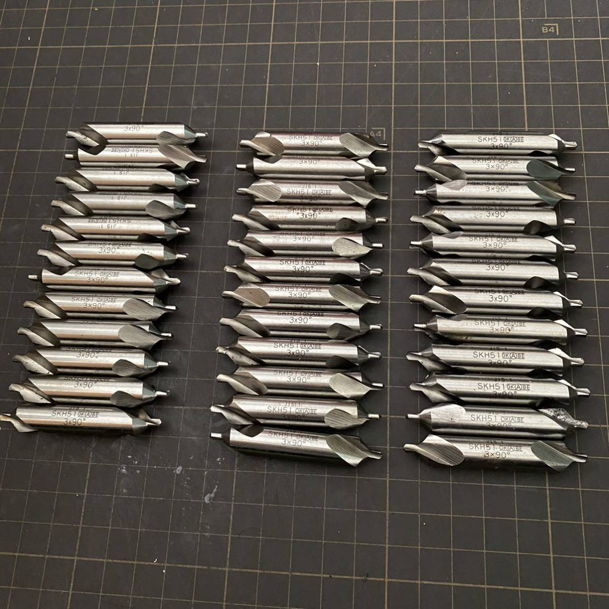 903】岡部工具 OKABE センタードリル 3mm x 90° 36本 使用済み ドリル 