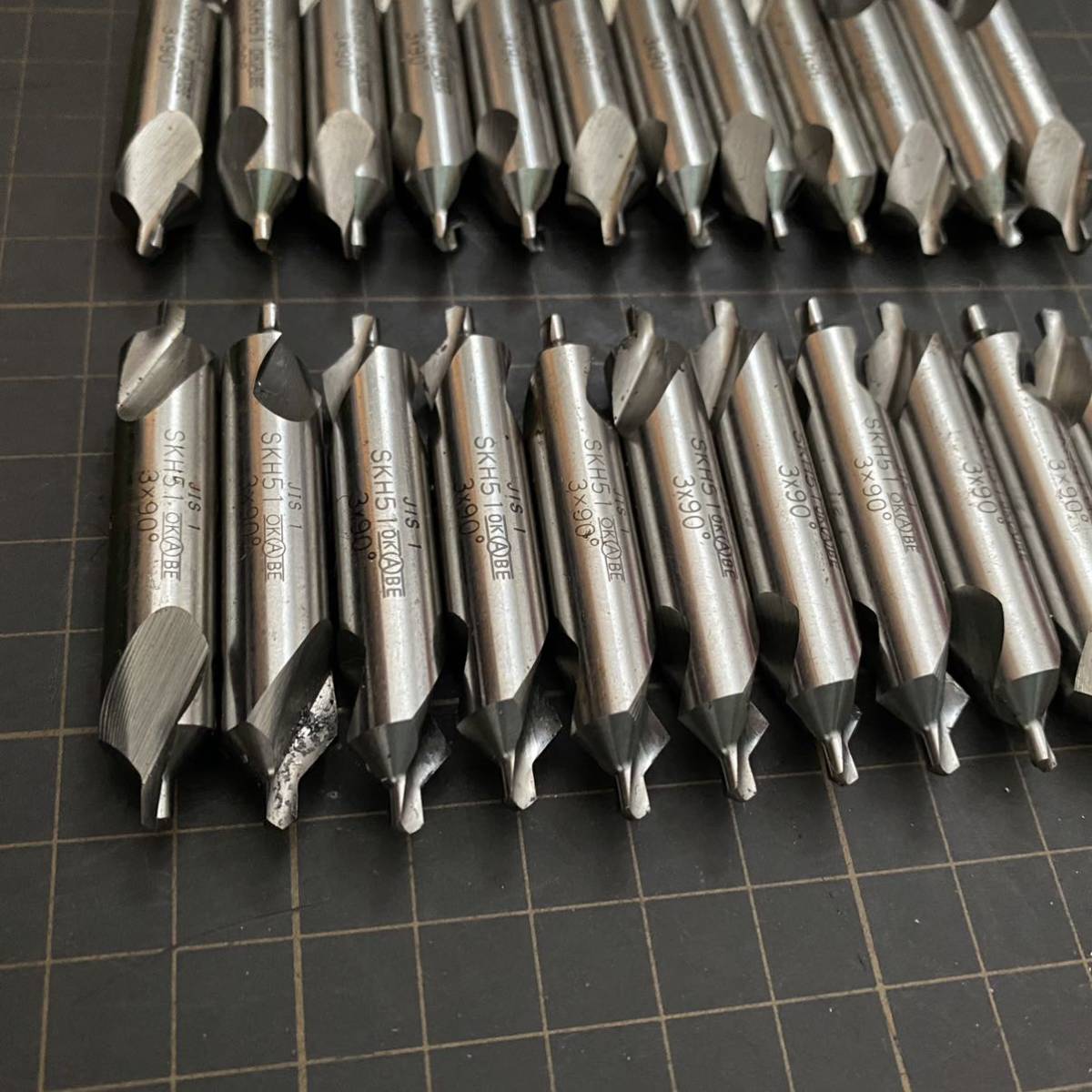 903】岡部工具 OKABE センタードリル 3mm x 90° 36本 使用済み ドリル 