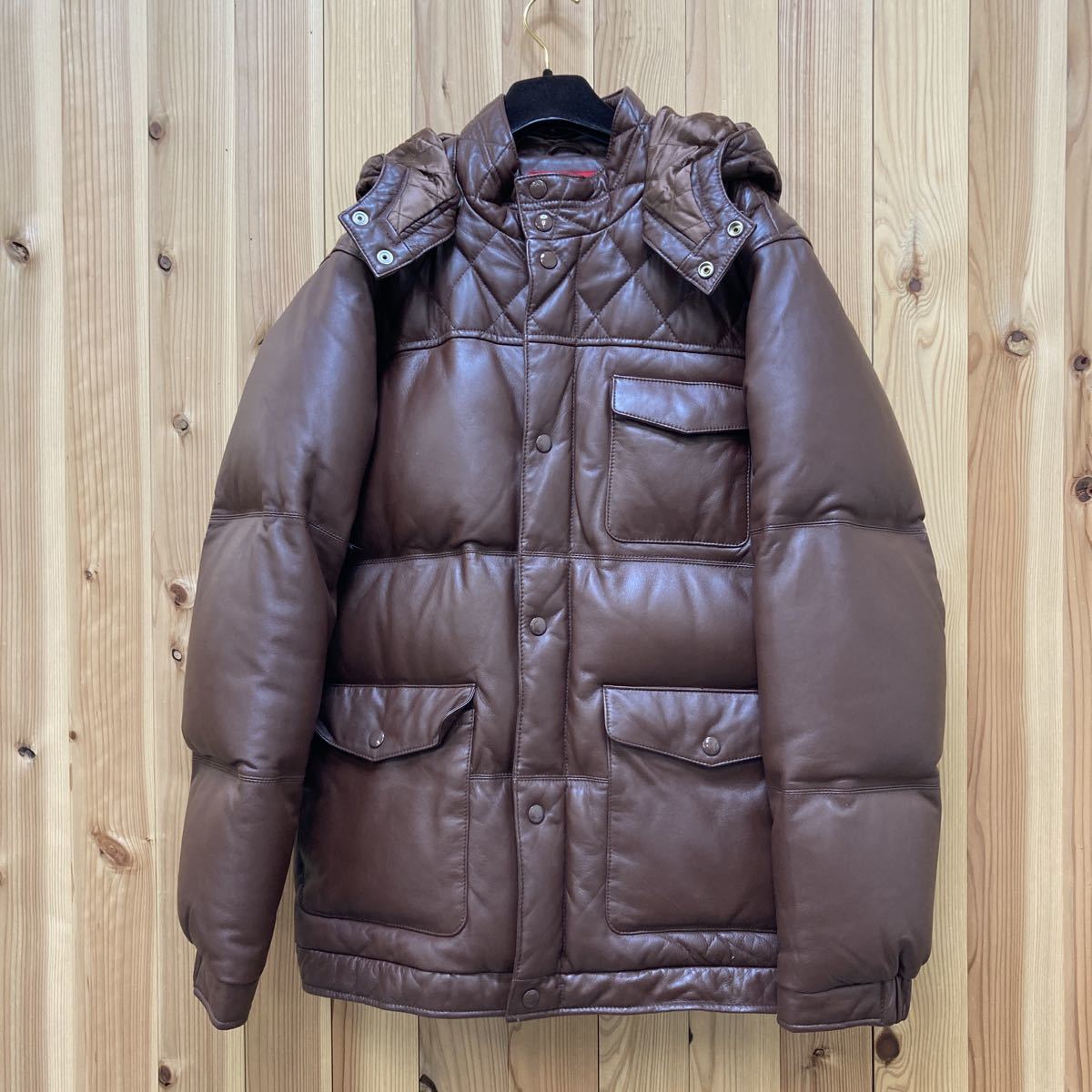 名作□Supreme□2006AW レザーダウンジャケット□サイズ L 