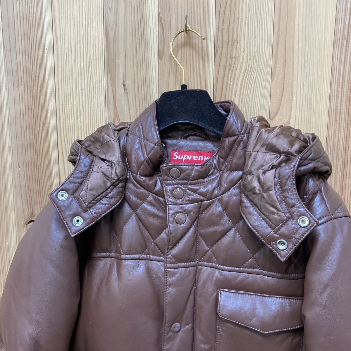 名作□Supreme□2006AW レザーダウンジャケット□サイズ L 