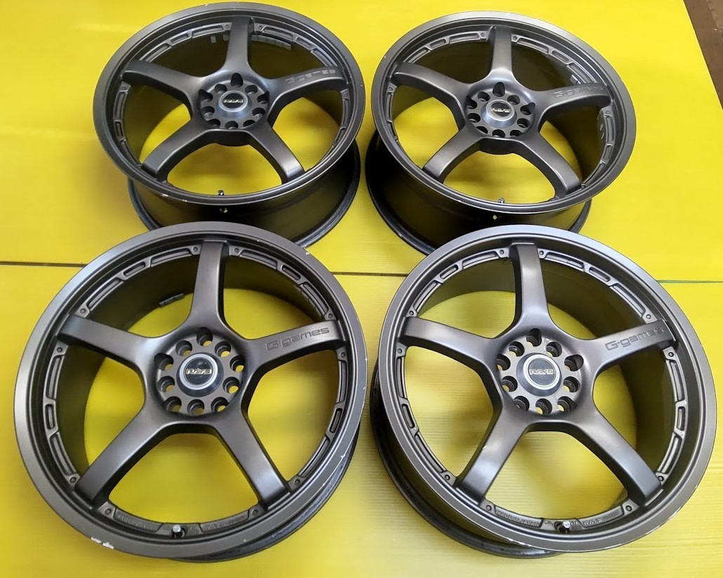 程度良品!4本セット レイズ RAYS G-games 18×7.5J+42 100/114.3 5H 