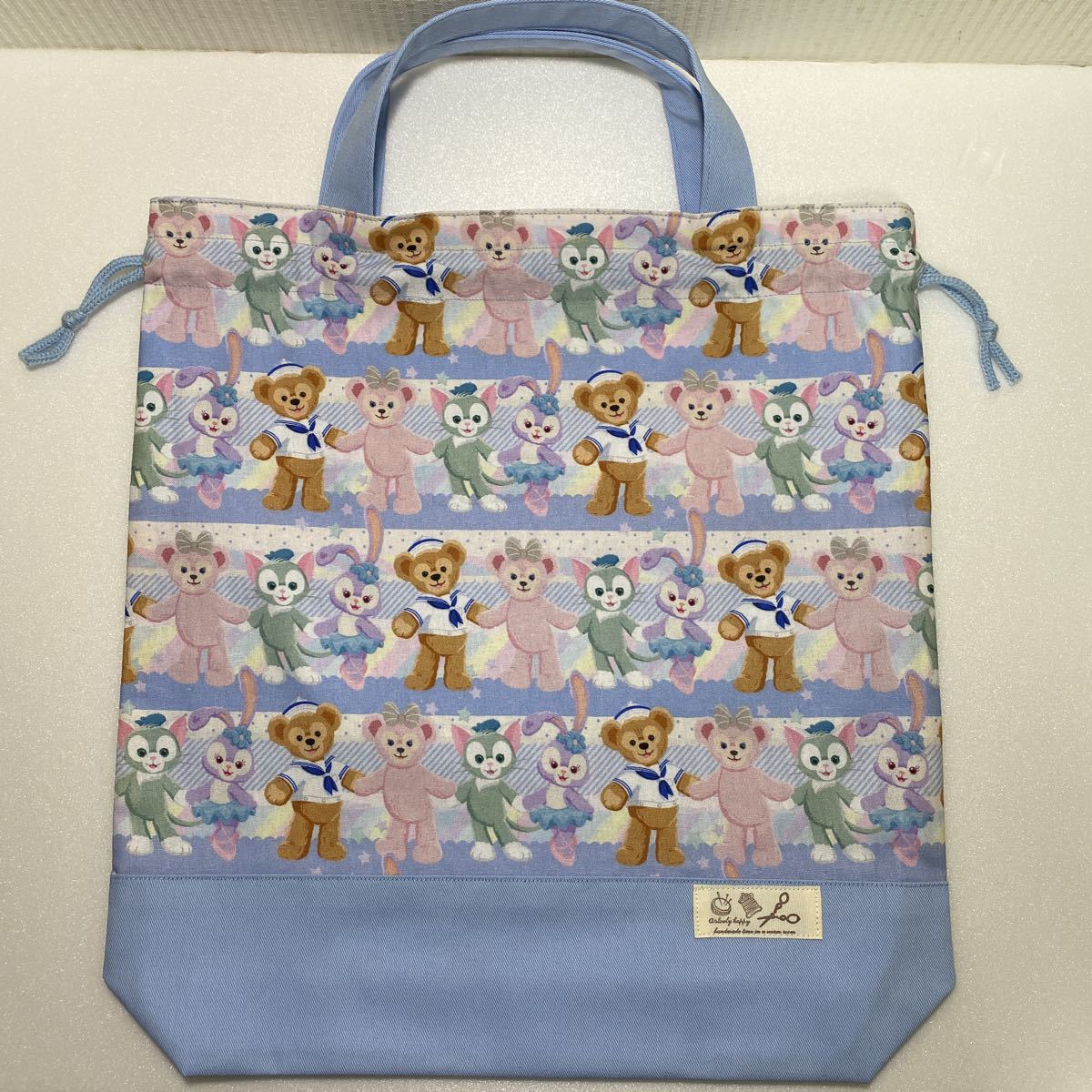 オレンジ系 年中無休 お着替え入れ 体操着袋 体操服入れ 着替え袋 ディズニー生地 ダッフィー生地 外出用品 ハンドメイドオレンジ系 74 339 Jkkniu Edu