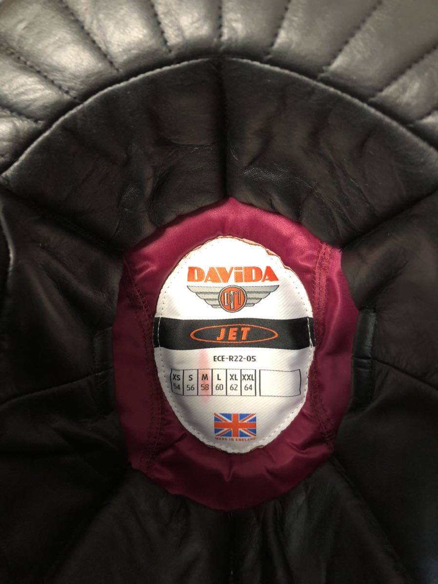 英国 ダビダ DAVIDA 艶あり ブラック JETヘルメット モダンクラシック サイズM 試着のみ！！ ヘルメット DAVIDA ダビダ Bryans Classic Check