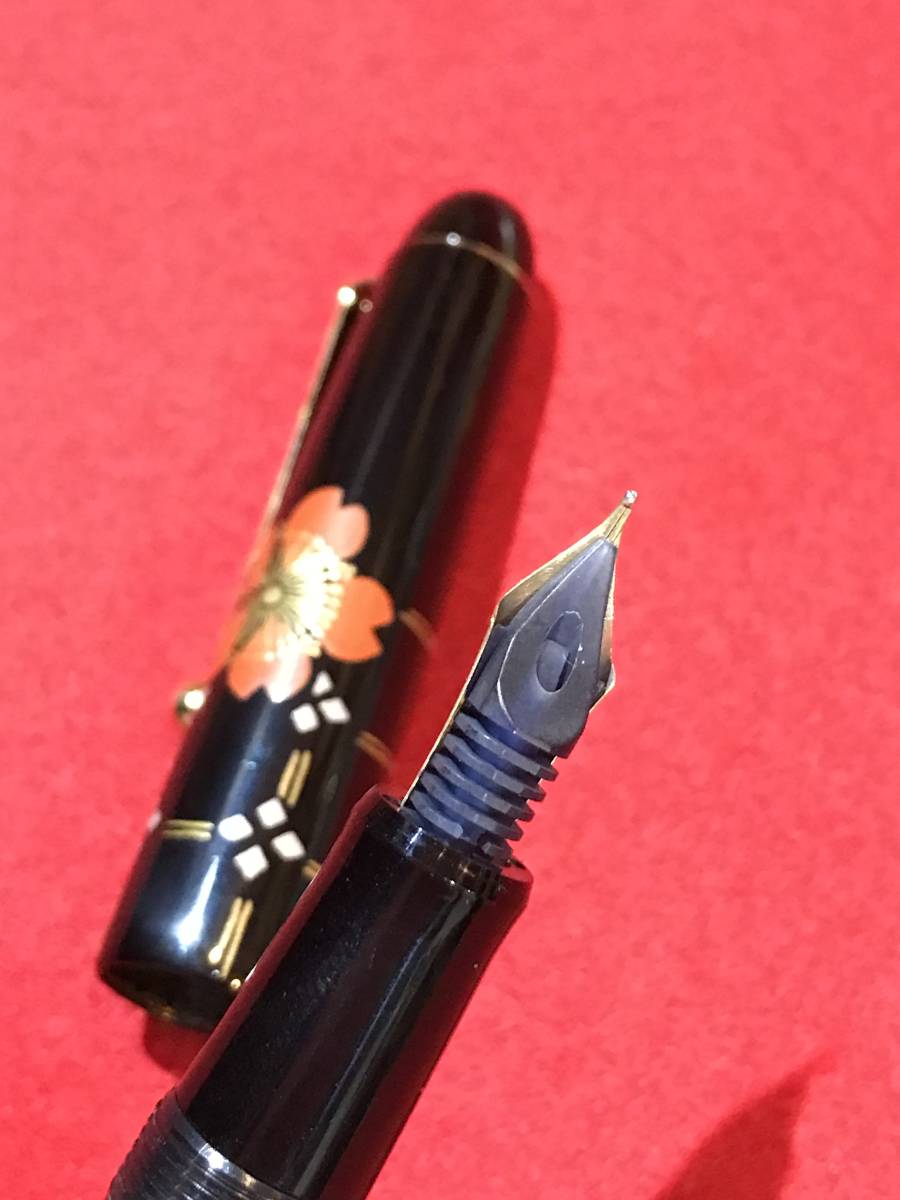 A3633○万年筆 PILOT/パイロット 國光會/国光会 漆 漆芸 蒔絵 黒 桜