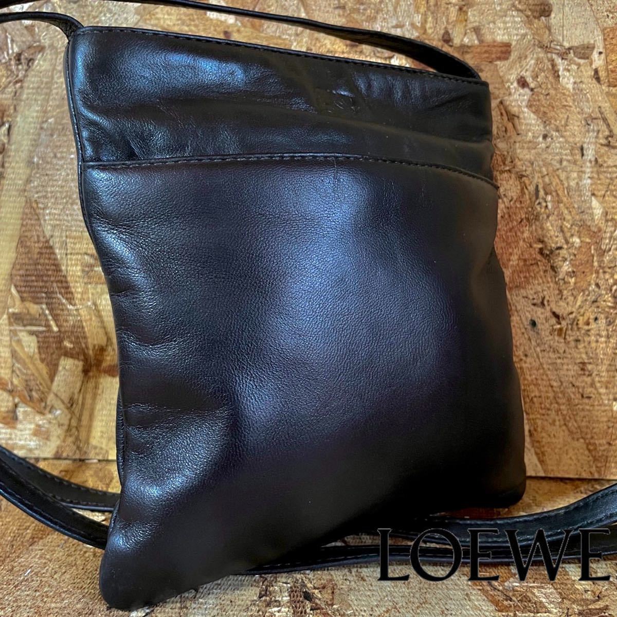 LOEWE 1円※極美品 ロエベ ヘリテージ ロゴ型押し サコッシュ トート 