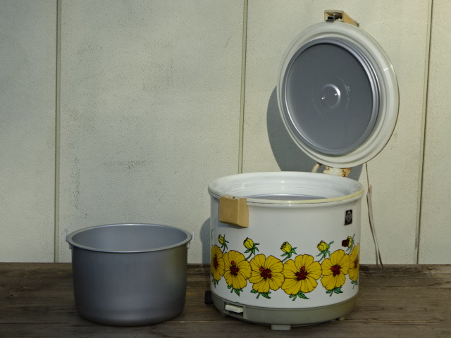 昭和レトロ タイガー電子ジャー 花柄 炊きたて スミフロン飯器 死蔵品