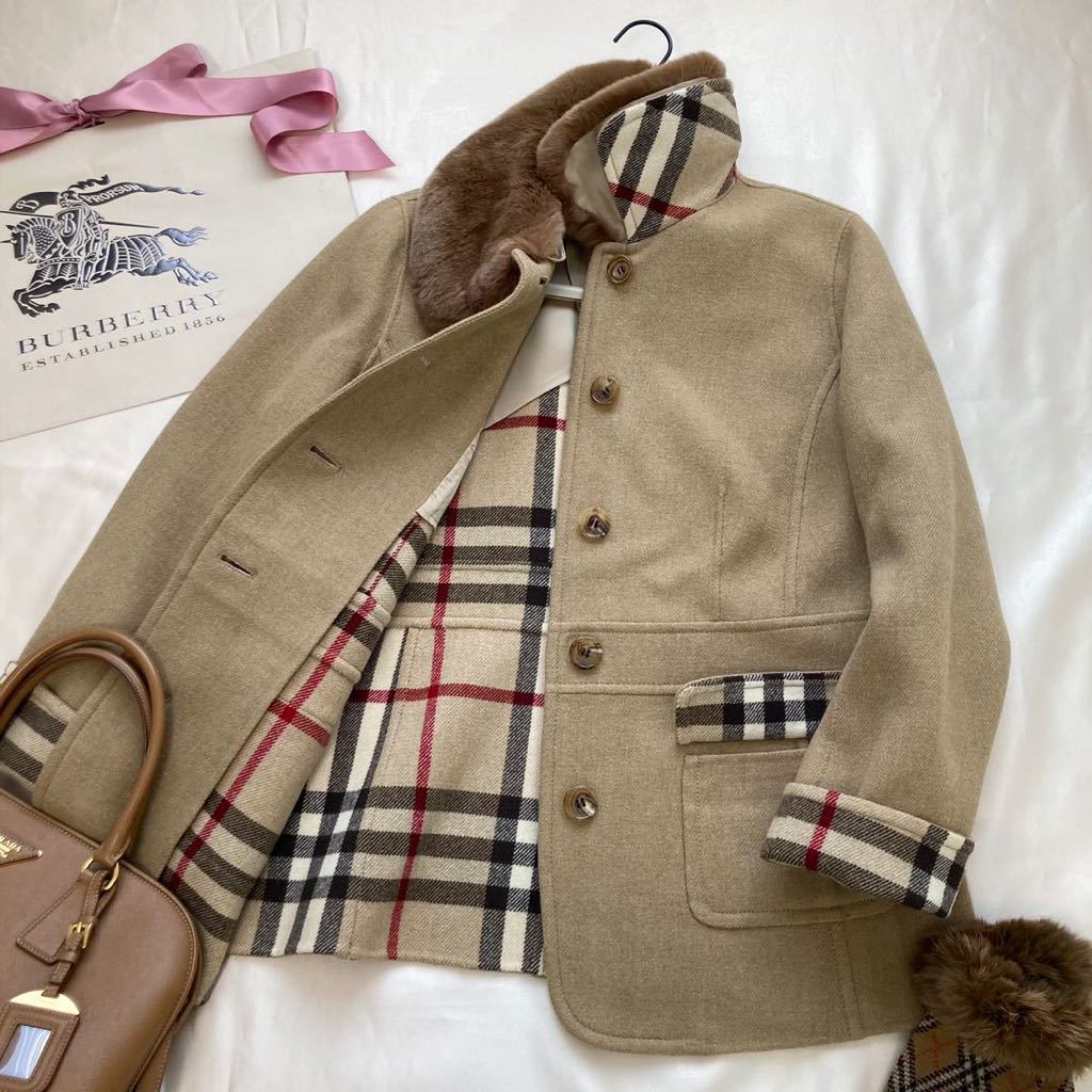 買付け 美品＊バーバリー 大きいサイズ 44/13号/XL-3L ラビットファー