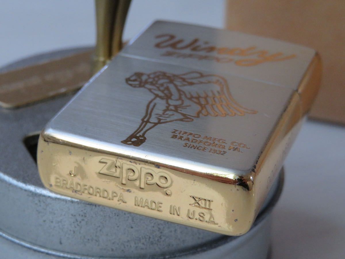 ◇ウィンディ オルゴール付き◇サイドゴールド ZIPPO アンティーク 