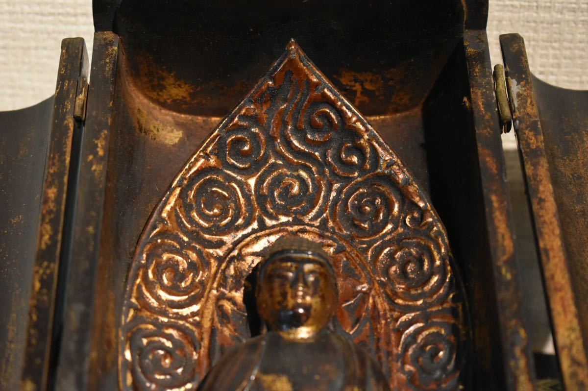 中国美術 菩薩墨　書道　骨董品 彫刻　オブジェ　仏像　中国墨 古墨 仏像 置物 GE】Z1954【コレクター所蔵品】時代 木彫鍍金佛坐像 /朝鮮美術 中国