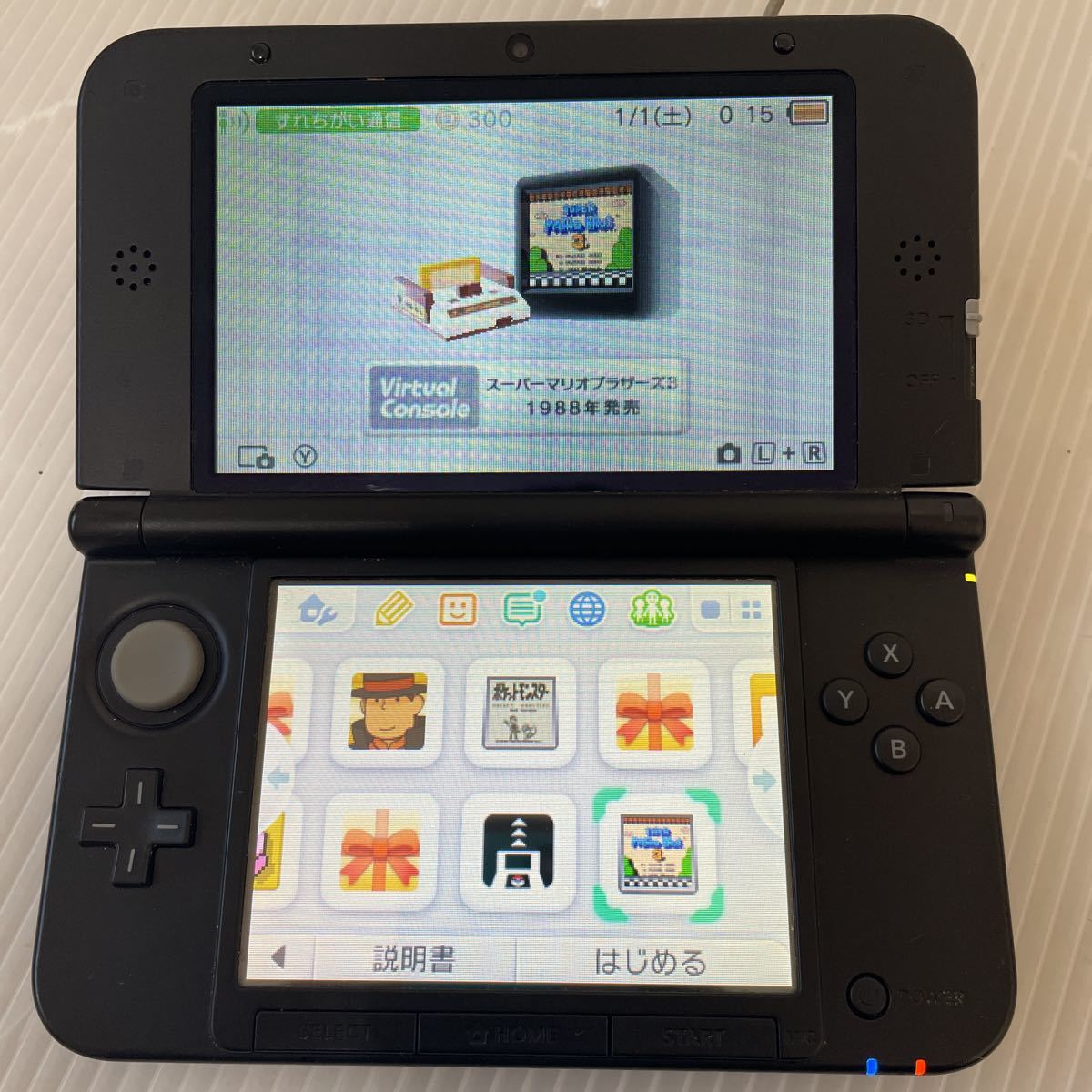 Newニンテンドー3DSLL本体 ライム×ブラック SPR-001 簡單動作確認OK  