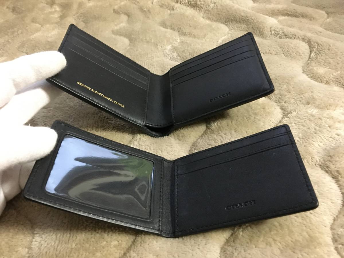 希少 未使用 コーチ レキシー 二つ折り財布 カードケース付き ブラック