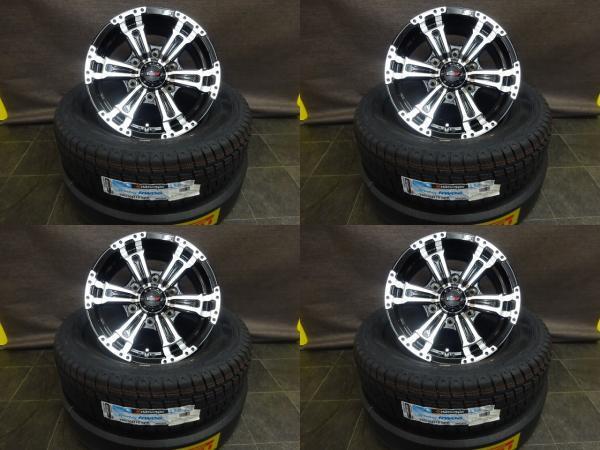 即決 送料無料 新品 スタッドレス ハンコック WinterRW06 195/80R15 TEAD SUV 15インチ 6穴 139.7 ブラックポリッシュ アルミ
