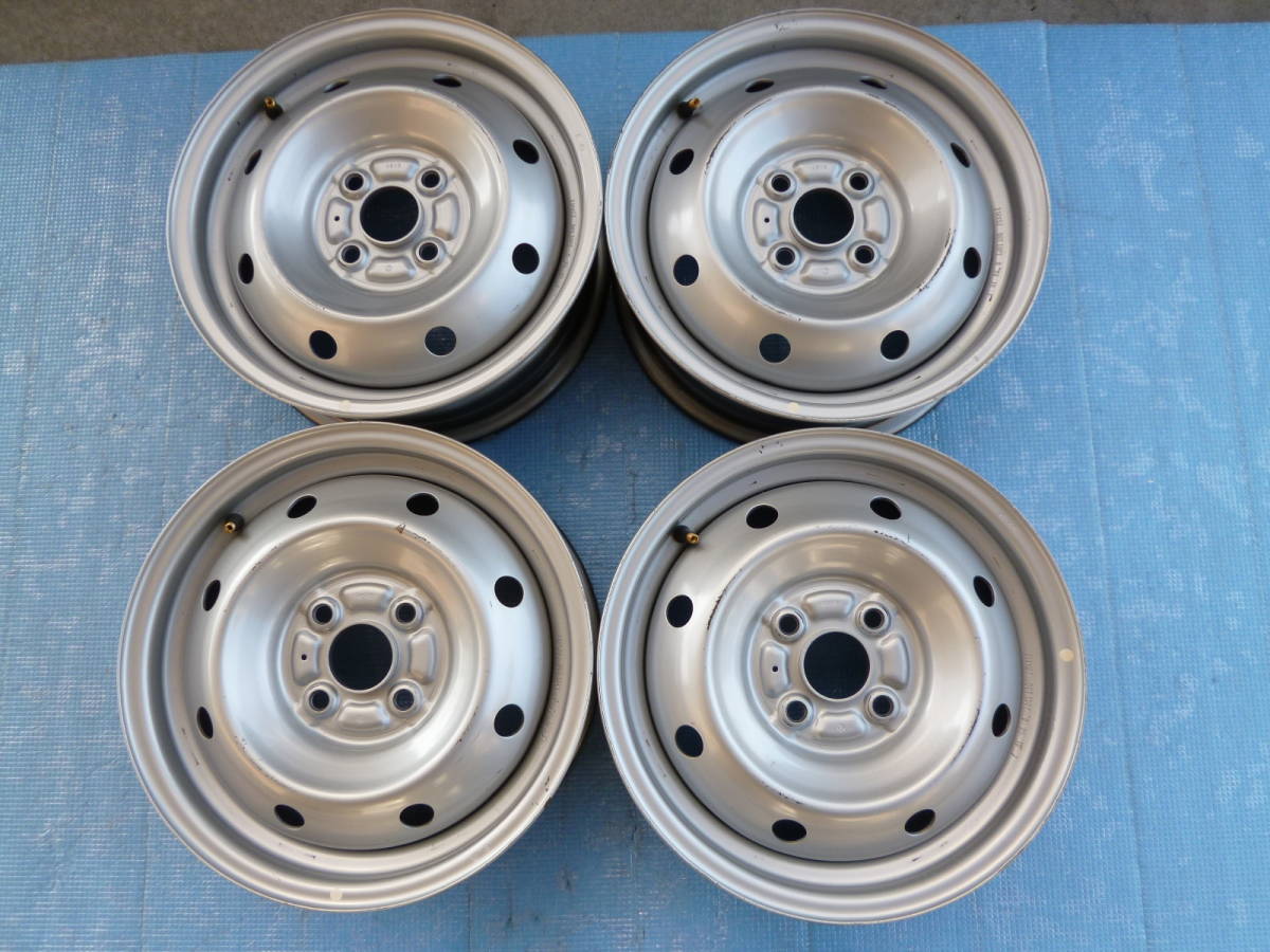  純正 鉄チン スチールホイール 14&times;5J 約+40 手測り PCD100 4穴 ハブ径54 4本セット 刻印 A6VB 有り プロボックス サクシード等に(純正品)｜売買されたオークション情報、yahooの商品情報をアーカ 4穴