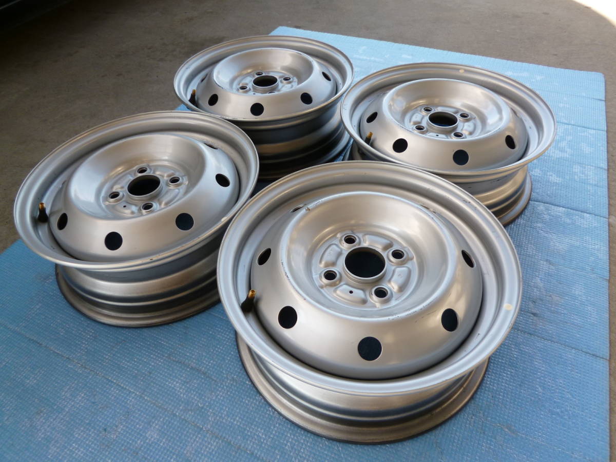 純正 鉄チン・スチールホイール 14×5J 約+40(手測り) PCD100 4穴 ハブ
