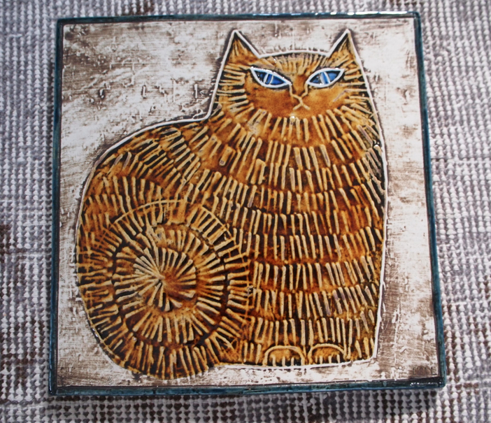 リサラーソン⁄UNIK⁄ネコ⁄ブラック北欧⁄ビンテージ⁄希少⁄KATT⁄陶板