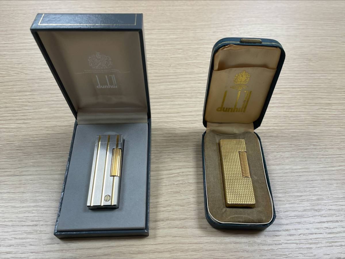ダンヒル □ Dunhill ライター dunhill ゴールド 喫煙具 ガスライター 