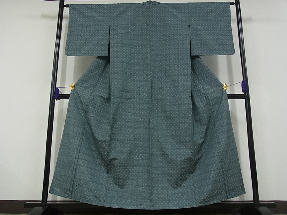 着物屋こころ□極上 越後 花織紬 証紙付き 正絹 逸品 未使用 ui1480(紬 