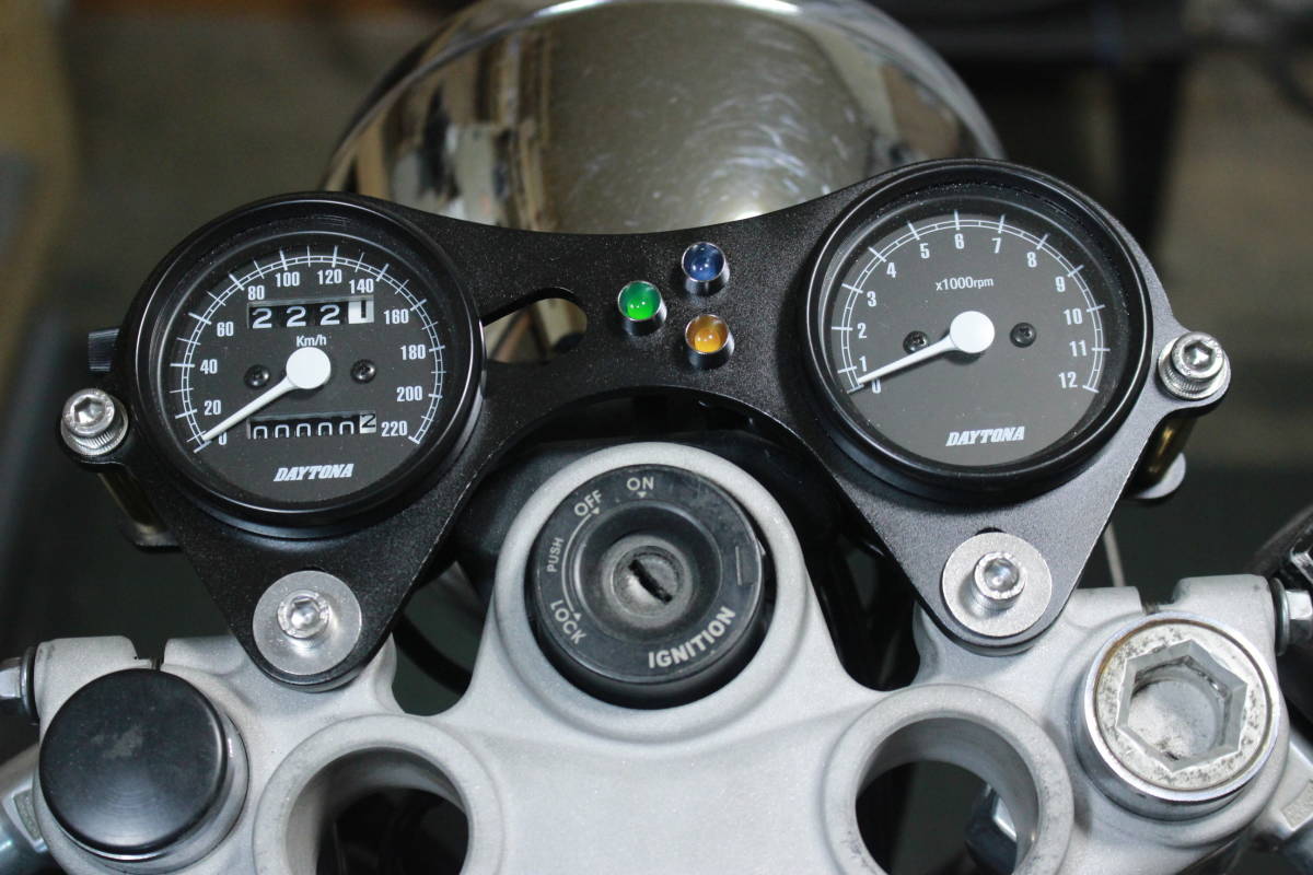 SR400 デイトナミニメーター用パネル ポリッシュ カフェレーサー