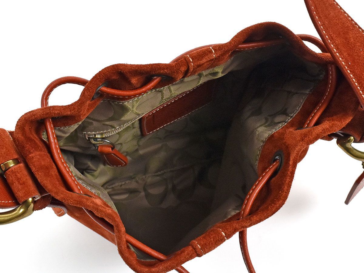 117841〇美品 COACH コーチ 巾着型 ショルダーバッグ 斜めがけ 9524 