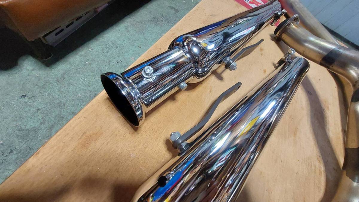 ショベル ショベルヘッド リジット トランペットマフラー(ハーレー