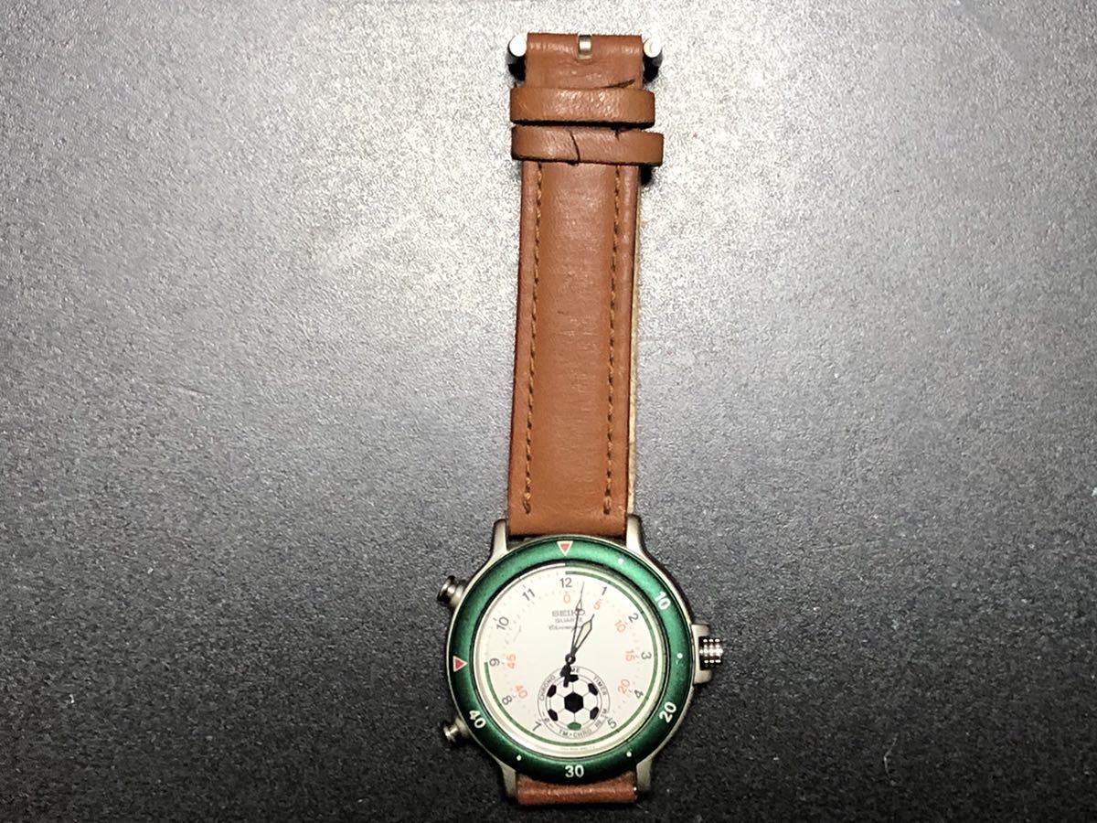 希少 SEIKO セイコー 8M32-8040 サッカータイマークロノグラフ 