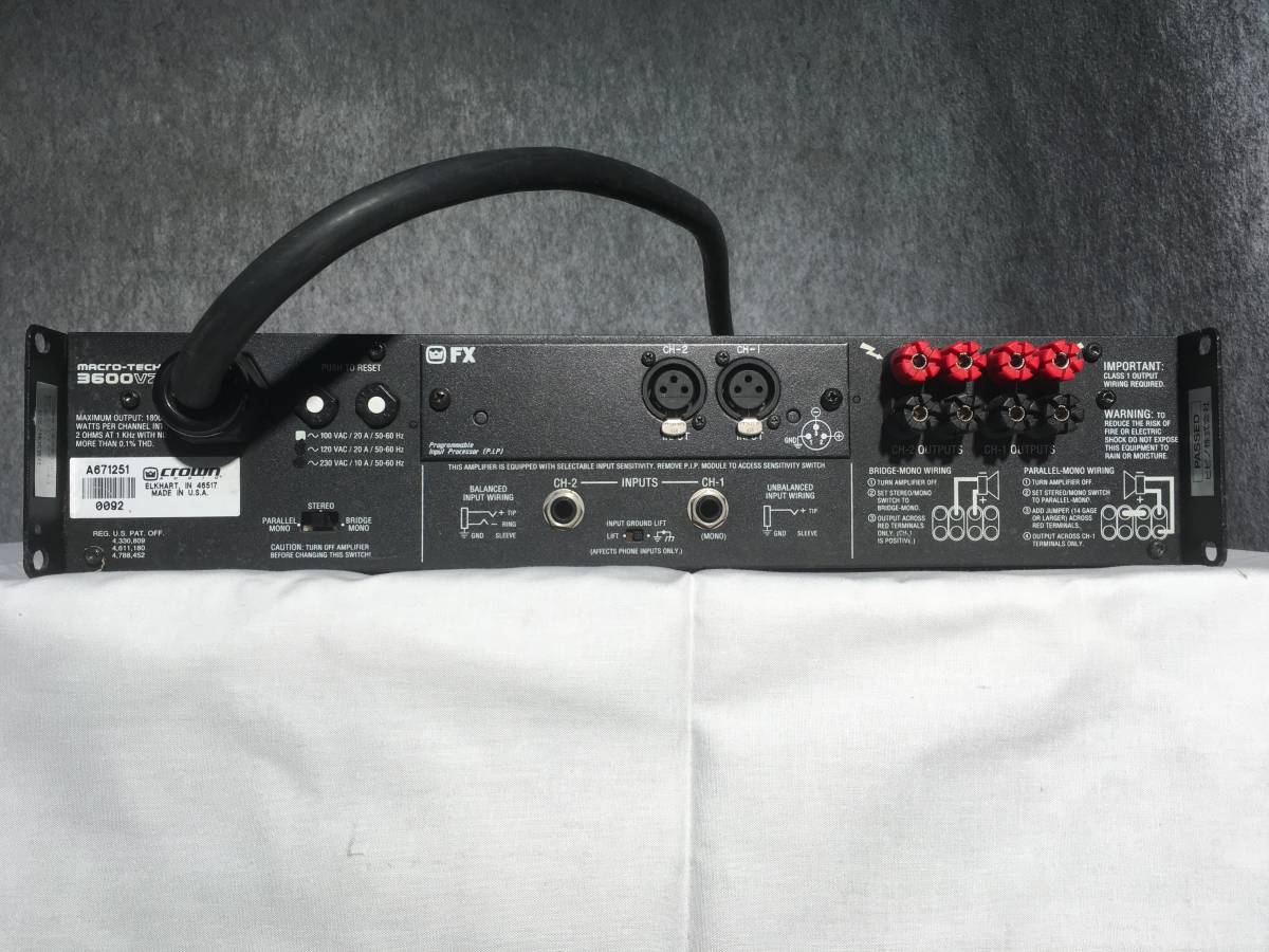 アムクロン AMCRON macro-tech 3600VZ パワーアンプ ・ 【公式通販】