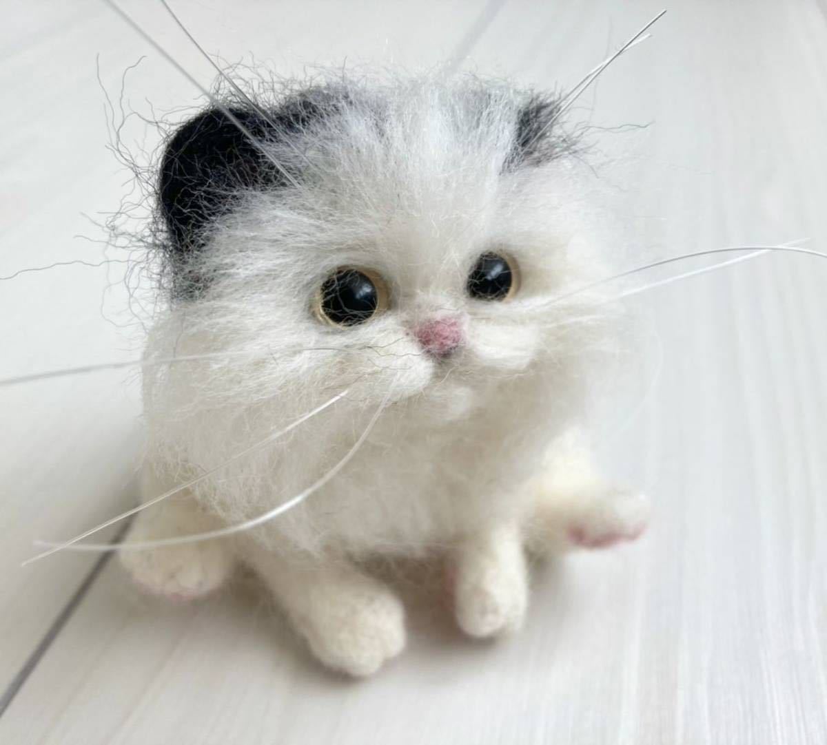 羊毛フェルト 子猫 白黒猫 長毛ネコ ミニサイズ 羊毛フェルト 売買されたオークション情報 Yahooの商品情報をアーカイブ公開 オークファン Aucfan Com