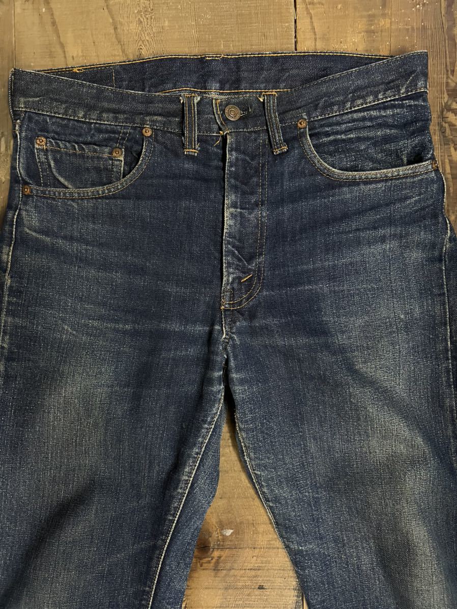 Special LEVIS 505 BIGE 脇割り 濃紺 鬼ヒゲ ハチノス 極上 