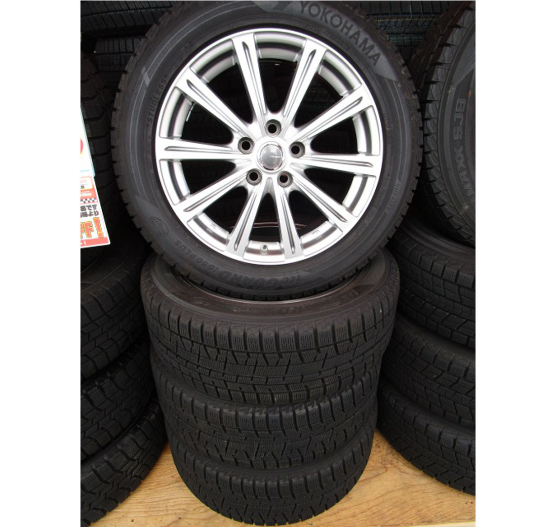 定番人気，豊富な 売尽し スタッドレス ヨコハマ iG50+ 215/55R17 2018年 + 17インチ アルミホイール 5H114.3 エスティマ クラウン ジューク(スタッドレスタイヤ)｜売買されたオークション情報、yahooの商品情報をアー 5穴