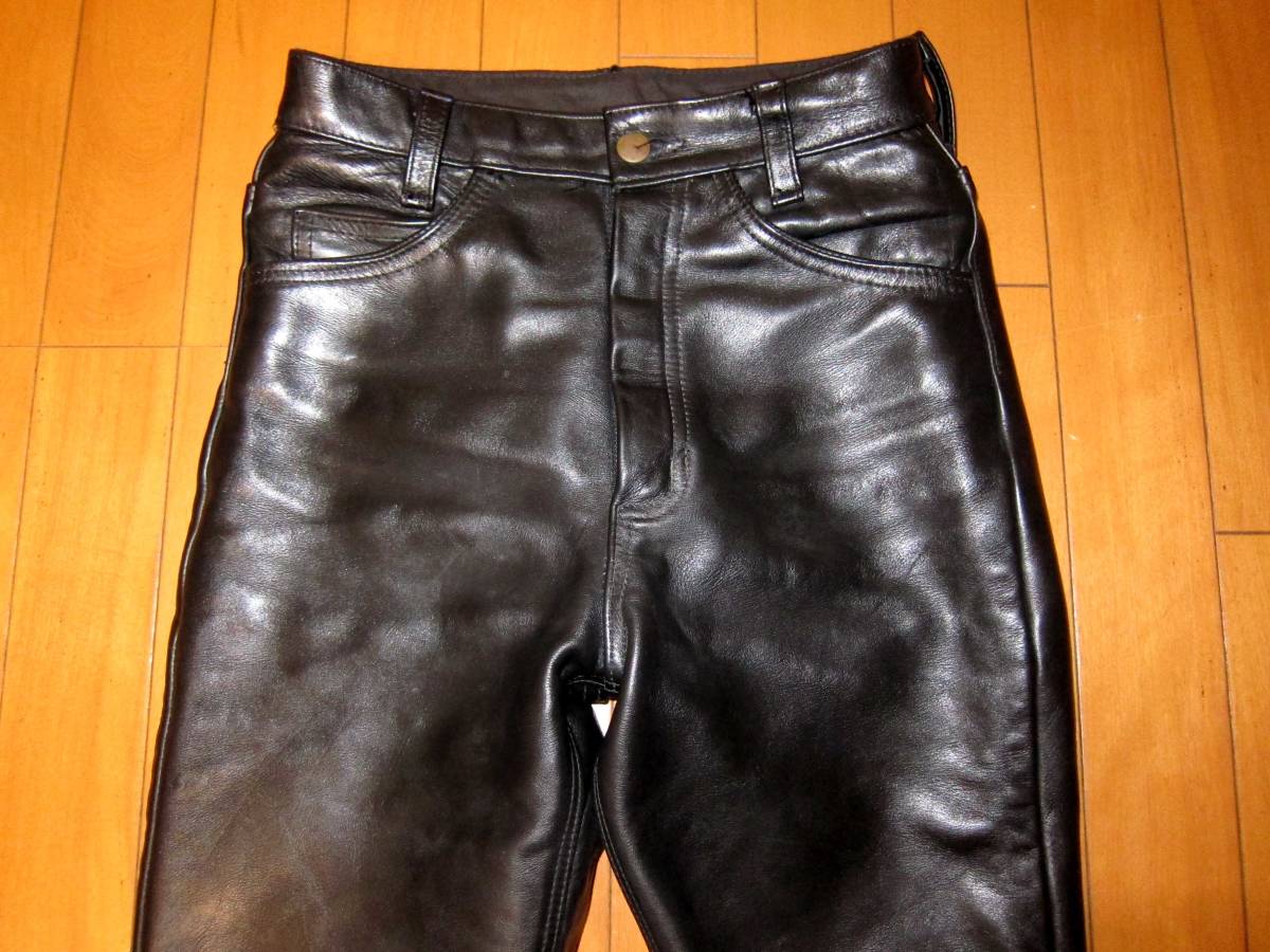 ☆状態のよい一枚☆女性着用可能なブーツカットのバンソンレザーパンツ