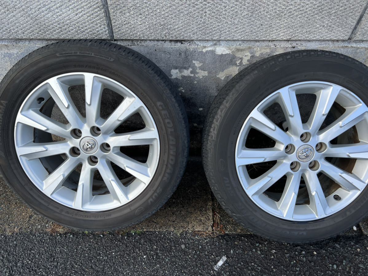 【YK GEOLANDAR SUV 235/55R18】夏タイヤ 【トヨタ ヴァンガード 純正ホイール 18インチ 4本 7J5HPCD114.3+39】バリ溝 ハリアーにも(TF236)クレジットカード QRコード決済可能 トヨタ（TOYOTA） ヴァンガード 純正 18インチ ブリヂストン