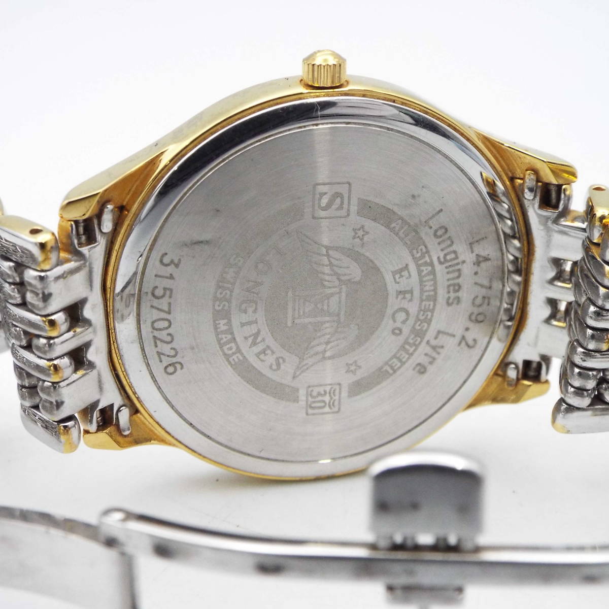 い02001【美品】LONGINES ロンジン/Lyre リール/クオーツ/メンズ腕時計 