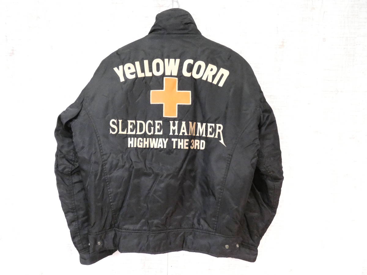 ☆USED!YELLOW CORN ナイロンライダースジャケット Size:LL☆イエロー 